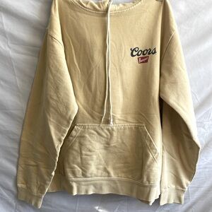 Coors Banquet Hoodie sweatshirt. Cream colored slightly worn. Great condition.
